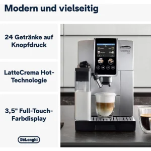 Kaffeevollautomat DE LONGHI DINAMICA PLUS Silber/Schwarz